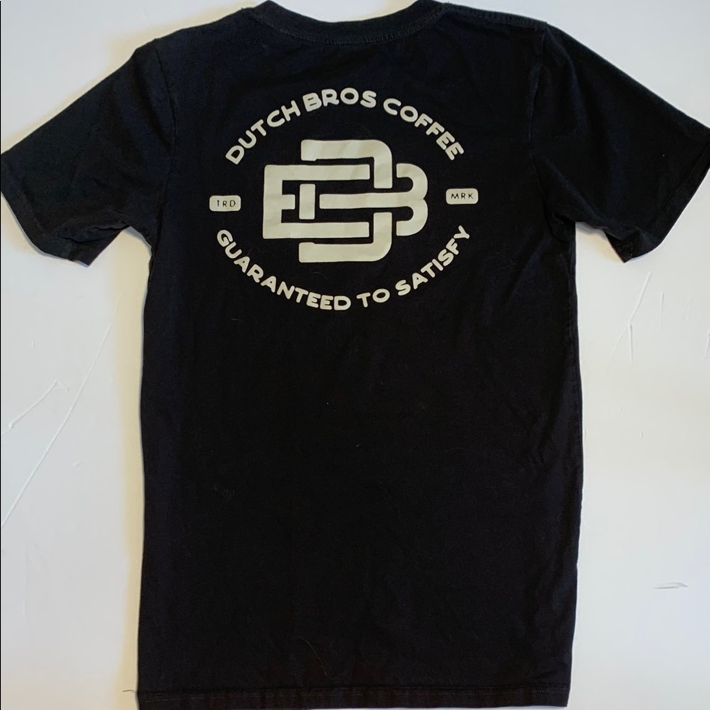 Dutch Bros Black Short Sleeve Tee Chocolate Brown Size Small - Picture 4 of 5